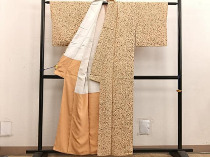 平和屋着物■上質な小紋　草花文　正絹　逸品　BAAW1823mz