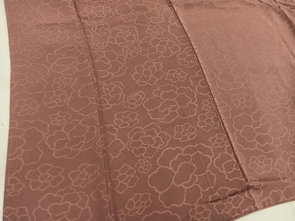 平和屋着物■上質な色無地 草花地紋 浅蘇芳色 正絹 逸品 BAAW1855mz