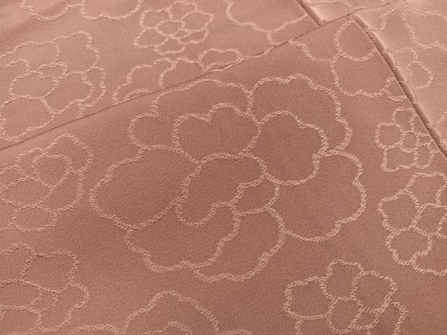平和屋着物■上質な色無地 草花地紋 浅蘇芳色 正絹 逸品 BAAW1855mz