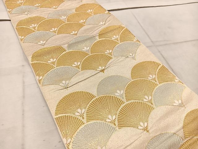 平和屋着物◎六通柄　本袋帯　青海波　金銀糸　正絹　逸品　BAAW1874mz