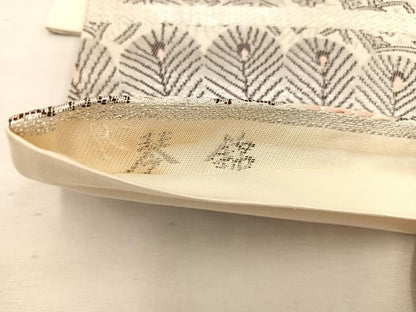 平和屋着物◎六通柄袋帯　唐織　琴錦　孔雀羽花文　プラチナ二重箔織　正絹　逸品　BAAW1878mz