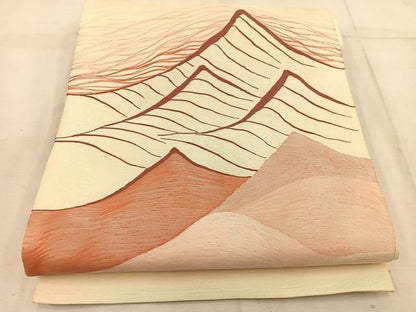 平和屋着物◎太鼓柄袋帯 すくい織 遠山文 正絹 逸品 BAAW1884mz