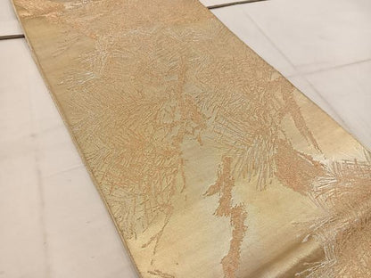 平和屋着物◎六通柄 本袋帯 枝松葉文 金銀糸 正絹 逸品 BAAW1886mz