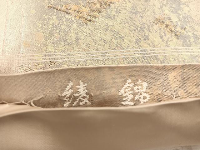 平和屋着物◎西陣 老舗 渡文謹製 手織 六通柄袋帯 綾錦 幾何学文様 金糸 正絹 逸品 BAAW1890mz