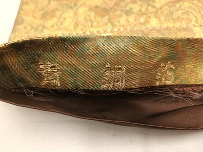 平和屋着物◎西陣 高島織物謹製 六通柄袋帯 青銅箔 菊花文 金糸 正絹 逸品 BAAW1892mz