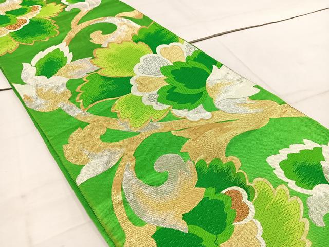 平和屋着物◎六通柄袋帯 枝花文 金銀糸 正絹 逸品 BAAW1896mz