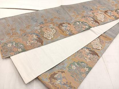 平和屋着物◎六通柄袋帯　瑞宝錦　華雅　金糸　正絹　逸品　BAAW1915mz