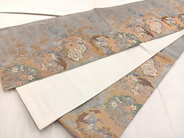 平和屋着物◎六通柄袋帯　瑞宝錦　華雅　金糸　正絹　逸品　BAAW1915mz