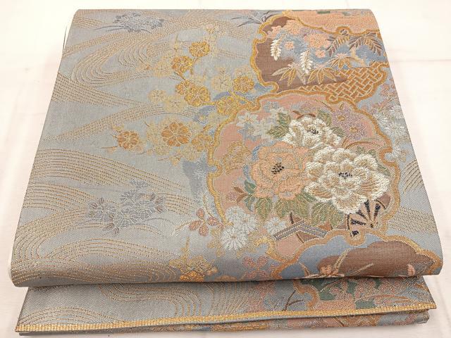 平和屋着物◎六通柄袋帯　瑞宝錦　華雅　金糸　正絹　逸品　BAAW1915mz