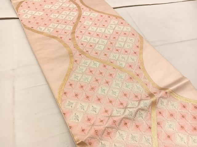 平和屋着物◎六通柄袋帯　立涌菱文　金銀糸　正絹　逸品　BAAW1921mz