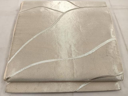 平和屋着物◎六通柄袋帯　遠山文　銀糸　三越扱い　正絹　逸品　BAAW1927mz
