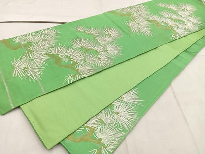 平和屋着物◎六通柄袋帯 枝松葉文 金銀糸 正絹 逸品 BAAW1938mz