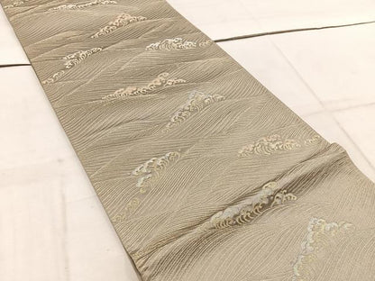 平和屋着物◎六通柄袋帯　立波文　金銀糸　正絹　逸品　BAAW1952mz