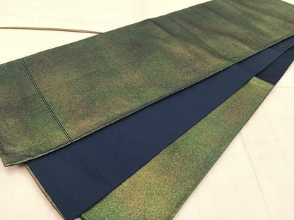 平和屋着物◎六通柄袋帯 霞文 金糸 引箔 正絹 逸品 BAAW1961mz