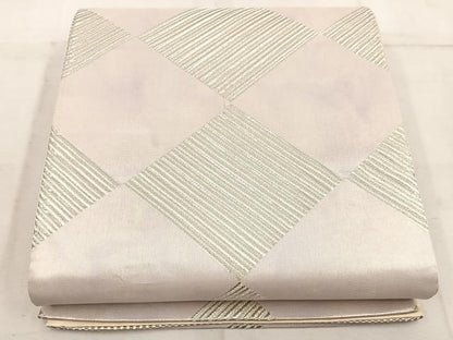 平和屋着物◎六通柄袋帯　菱　銀糸　正絹　逸品　BAAW1962mz