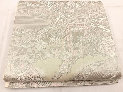 平和屋着物◎六通柄袋帯　九百錦　大原御幸　プラチナ箔　正絹　逸品　BAAW1972mz