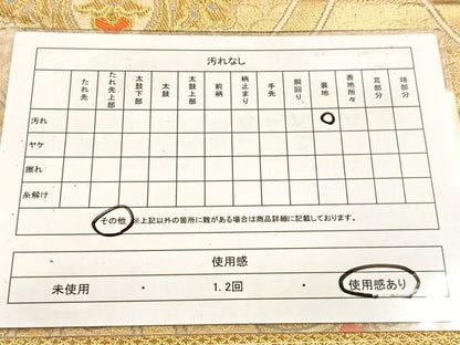 平和屋着物◎六通柄袋帯　立涌花文　金糸　正絹　逸品　BAAW2040yc