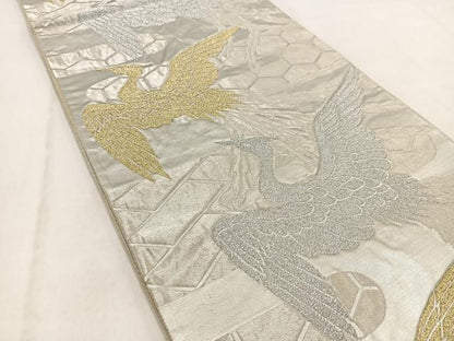 平和屋着物◎六通柄袋帯　鳳凰吉祥文　金銀糸　正絹　逸品　BAAW2041yc