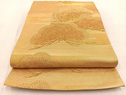 平和屋着物◎六通柄袋帯　笠松青海波　金糸　正絹　逸品　BAAW2070yc