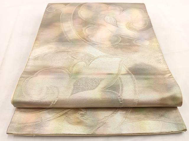 平和屋着物◎六通柄袋帯　更紗花唐草文　金銀糸　引箔　正絹　逸品　BAAW2079yc