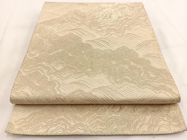 平和屋着物◎西陣　六通柄袋帯　立波文　金糸　正絹　逸品　BAAW2084yc