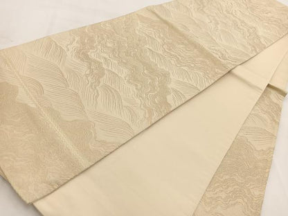 平和屋着物◎西陣　六通柄袋帯　立波文　金糸　正絹　逸品　BAAW2084yc
