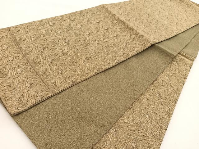 平和屋着物◎六通柄袋帯　抽象文　銀糸　正絹　逸品　BAAW2103yc