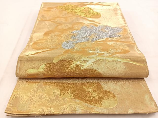 平和屋着物◎六通柄袋帯　笠松文　金銀糸　正絹　逸品　BAAW2116yc