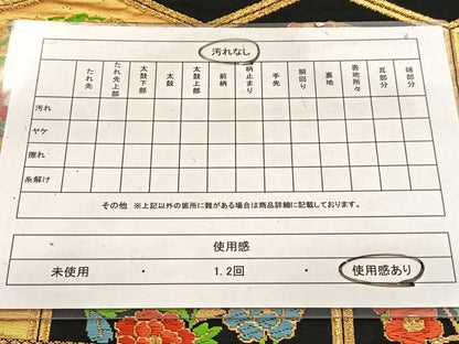 平和屋着物◎六通柄袋帯　唐織　亀甲花丸文　黒地　金糸　正絹　逸品　BAAW2126yc