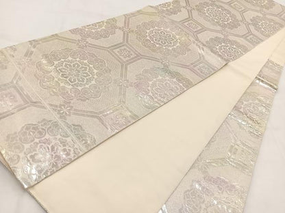 平和屋着物◎六通柄袋帯　蜀江華文　銀糸　やまと誂製　正絹　逸品　BAAW2134yc