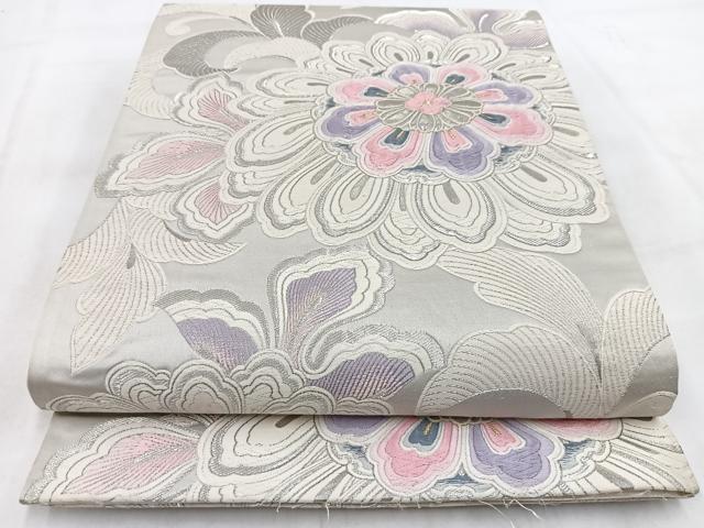 平和屋着物◎六通柄袋帯　唐織　九百錦　プラチナ箔　しよう美　更紗花文　正絹　逸品　BAAW2136yc