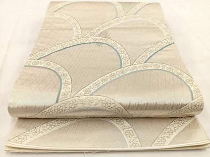 平和屋着物◎六通柄袋帯　プラチナ二重箔　有栖川　正絹　逸品　BAAW2138yc