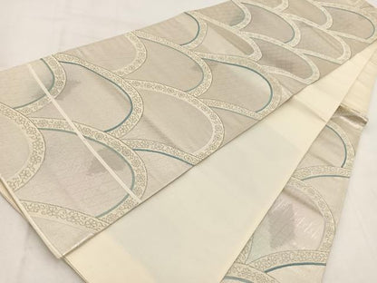 平和屋着物◎六通柄袋帯　プラチナ二重箔　有栖川　正絹　逸品　BAAW2138yc