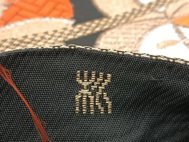 平和屋着物◎六通柄　本袋帯　唐織　更紗花文　黒地　金糸　正絹　逸品　BAAW2140yc