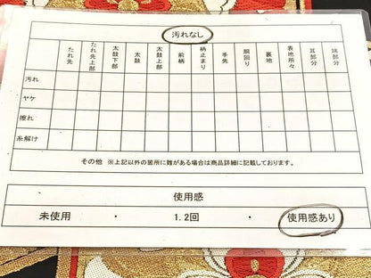 平和屋着物◎六通柄袋帯　唐織　鳳凰亀甲花蝶文　黒地　金糸　正絹　逸品　BAAW2142yc
