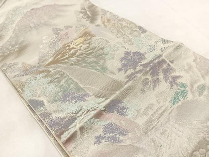 平和屋着物◎六通柄袋帯　唐織　清滝の四季　二重箔錦　正絹　逸品　BAAW2154yc