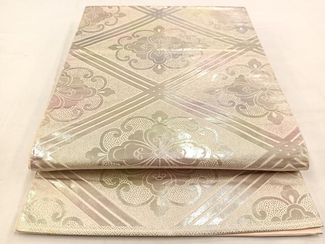 平和屋着物◎六通柄袋帯　天井業平華文　銀彩　やまと誂製　正絹　逸品　BAAW2164yc