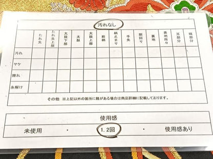 平和屋着物◎六通柄袋帯　唐織　檜扇動物花文　黒地　金銀糸　正絹　逸品　BAAW2166yc