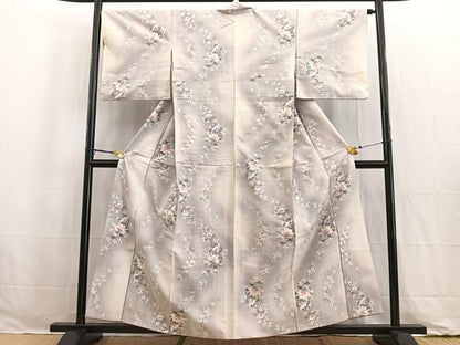 平和屋着物●小千谷紬 舞花文 正絹 逸品 BAAW2173yc