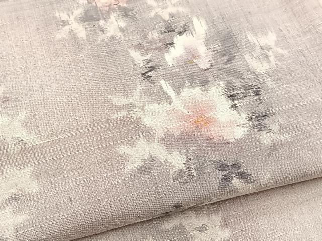 平和屋着物●小千谷紬 舞花文 正絹 逸品 BAAW2173yc