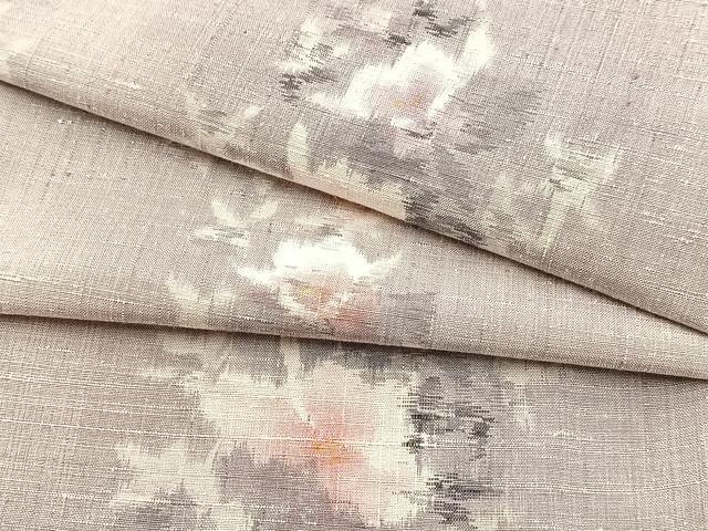 平和屋着物●小千谷紬 舞花文 正絹 逸品 BAAW2173yc