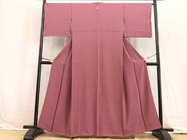 平和屋着物●上質な色無地 浅蘇芳色 正絹 逸品 未使用 BAAW2174yc