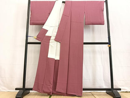平和屋着物●上質な色無地 浅蘇芳色 正絹 逸品 未使用 BAAW2174yc