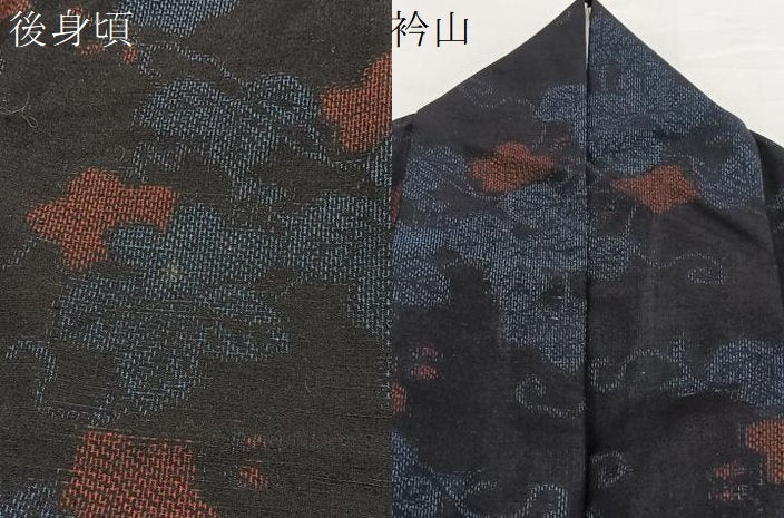 平和屋着物●結城紬 花唐草文 正絹 逸品 BAAW2176yc