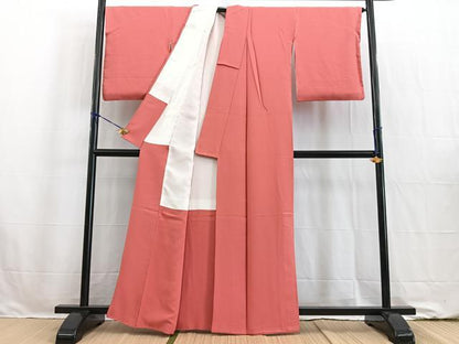 平和屋着物●上質な色無地 真朱色 正絹 逸品 BAAW2177yc