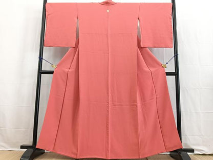 平和屋着物●上質な色無地 真朱色 正絹 逸品 BAAW2177yc
