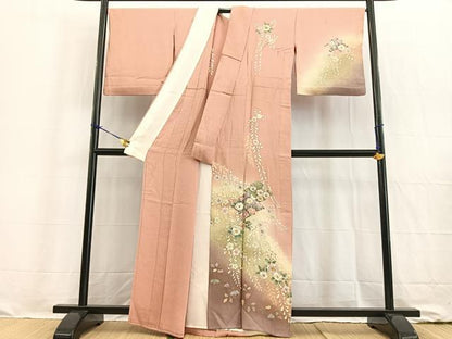 平和屋着物▽訪問着 単衣 辻が花 暈し染め 金彩 正絹 逸品 BAAW2187yc