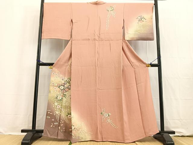 平和屋着物▽訪問着 単衣 辻が花 暈し染め 金彩 正絹 逸品 BAAW2187yc