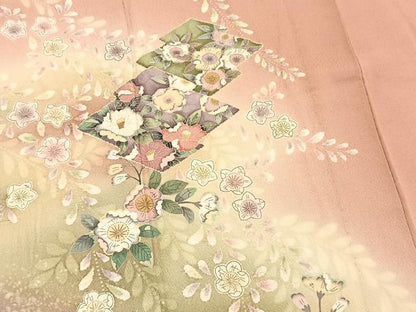 平和屋着物▽訪問着 単衣 辻が花 暈し染め 金彩 正絹 逸品 BAAW2187yc
