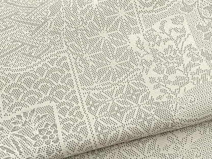 平和屋着物▽上質な紬　単衣　100亀甲　色紙更紗花文　正絹　逸品　BAAW2189yc